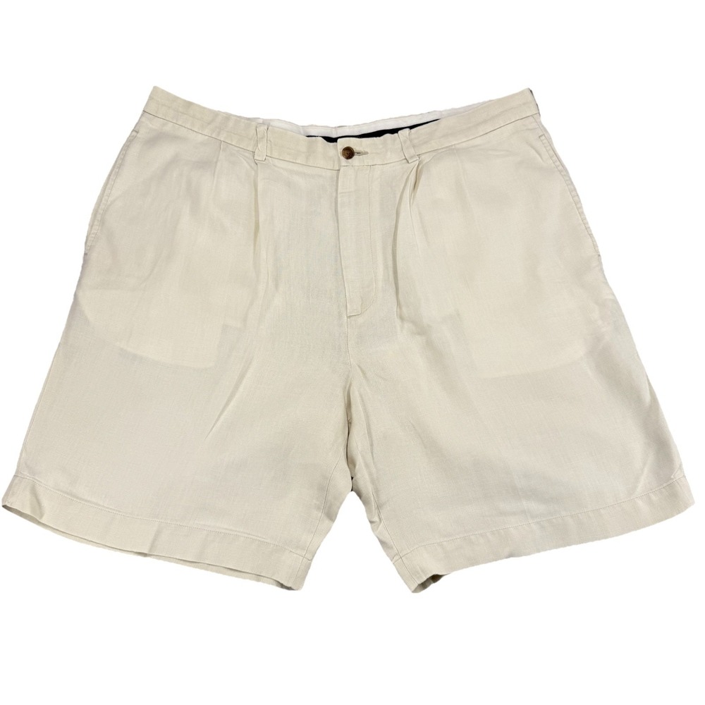 Brooks Brothers Irish Linen Bermuda‎ Shorts Beige Size 40